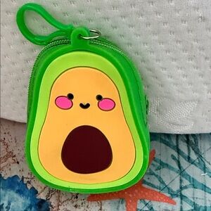 Kids Green Avocado Coin Pouch Keyring